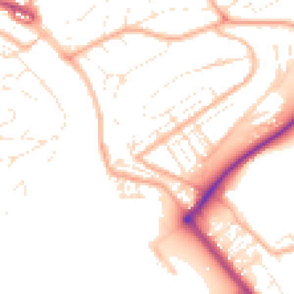 Daytime road noise heatmap for PL5 1AA