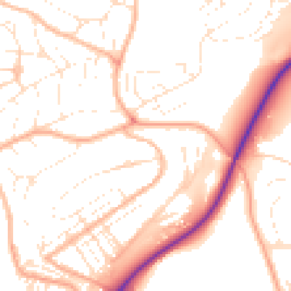 Daytime road noise heatmap for PL5 1AG