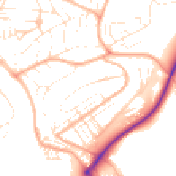 Daytime road noise heatmap for PL5 1AJ