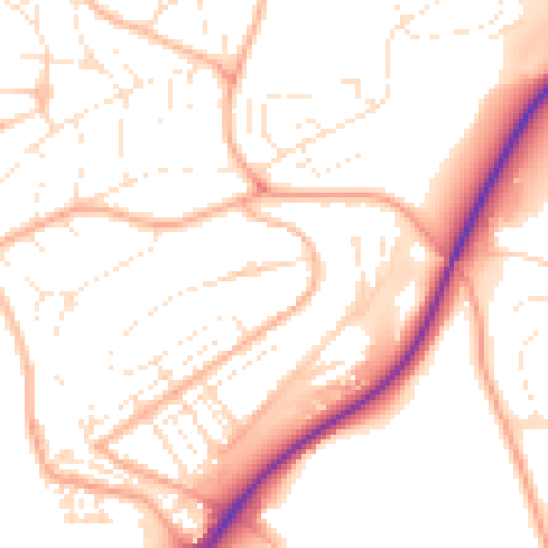 Daytime road noise heatmap for PL5 1AL