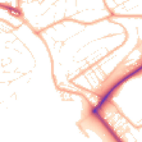 Daytime road noise heatmap for PL5 1AN