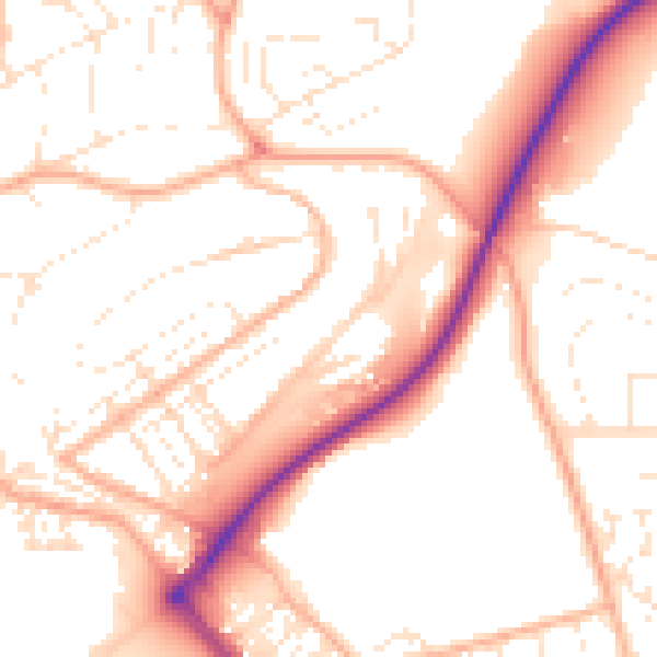 Daytime road noise heatmap for PL5 1AU