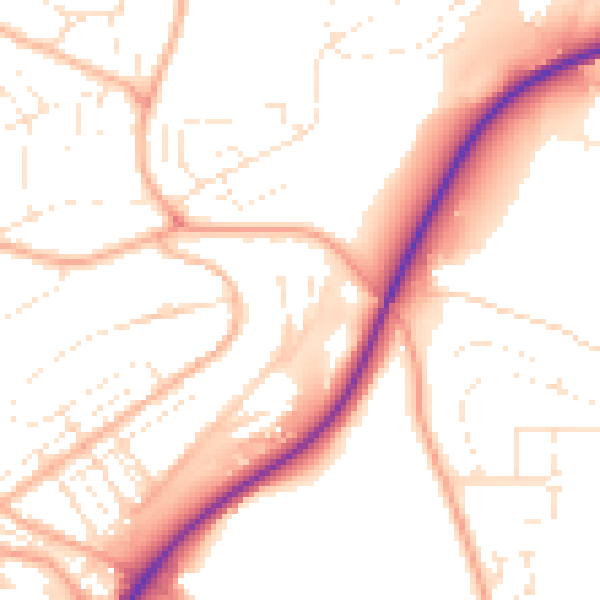 Daytime road noise heatmap for PL5 1AW
