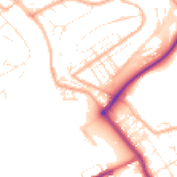 Daytime road noise heatmap for PL5 1BA