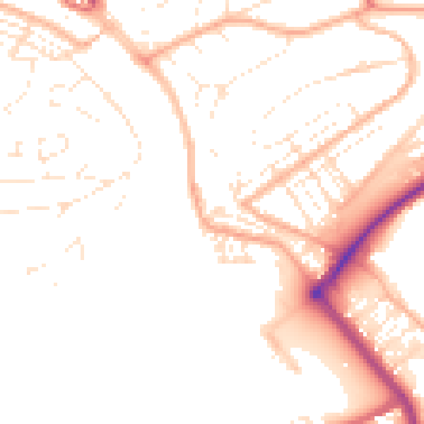 Daytime road noise heatmap for PL5 1BD