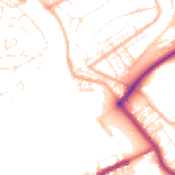 Daytime road noise heatmap for PL5 1BH