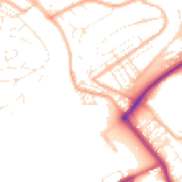 Daytime road noise heatmap for PL5 1BJ
