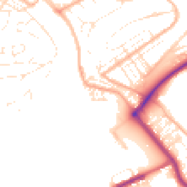 Daytime road noise heatmap for PL5 1BQ