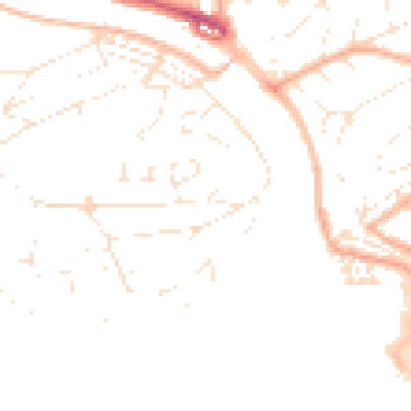 Daytime road noise heatmap for PL5 1DH