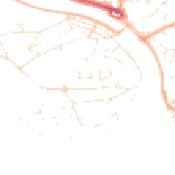 Daytime road noise heatmap for PL5 1DL