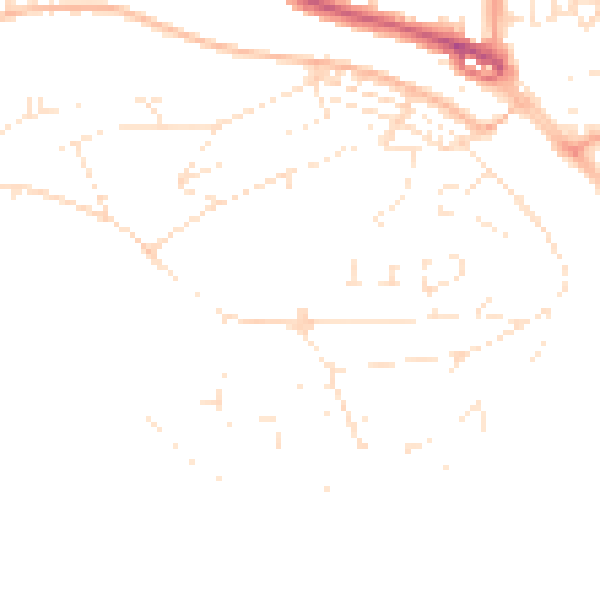 Daytime road noise heatmap for PL5 1DN