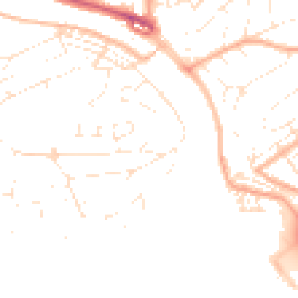 Daytime road noise heatmap for PL5 1DP