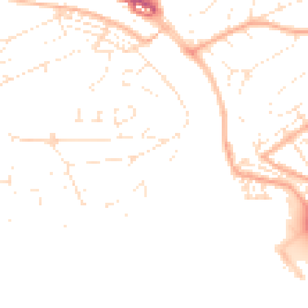 Daytime road noise heatmap for PL5 1DQ