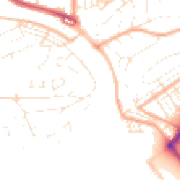 Daytime road noise heatmap for PL5 1DR