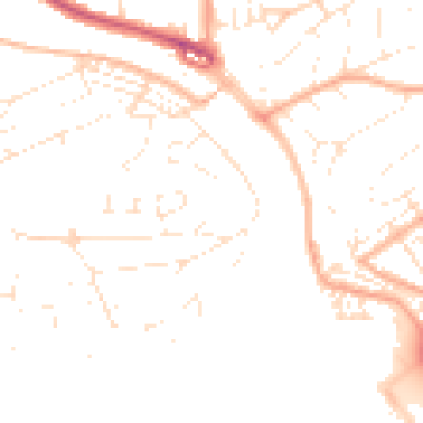 Daytime road noise heatmap for PL5 1DW