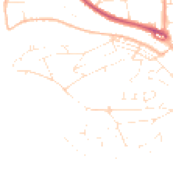 Daytime road noise heatmap for PL5 1DZ