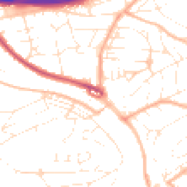 Daytime road noise heatmap for PL5 1NB
