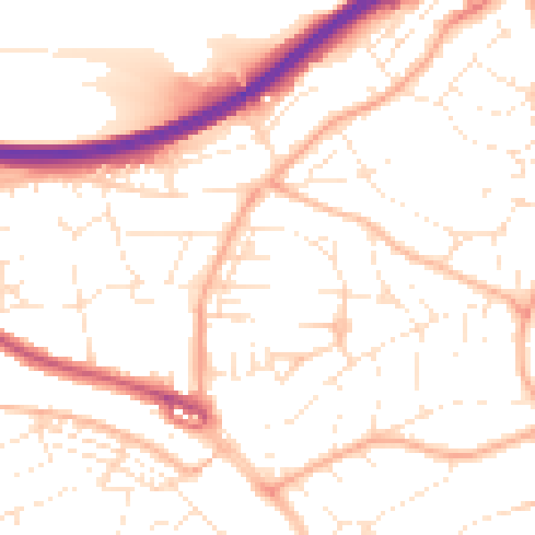 Daytime road noise heatmap for PL5 1QB