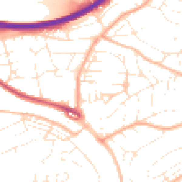 Daytime road noise heatmap for PL5 1QJ