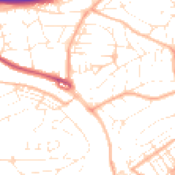 Daytime road noise heatmap for PL5 1RH