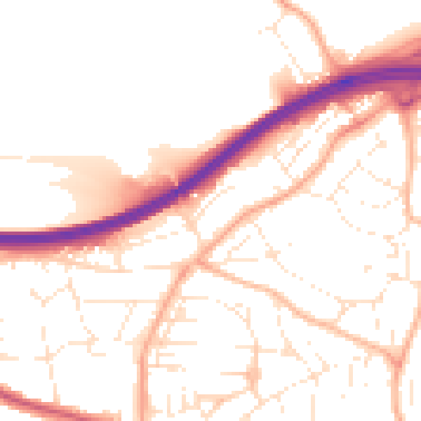 Daytime road noise heatmap for PL5 1SA