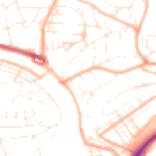 Daytime road noise heatmap for PL5 1TF