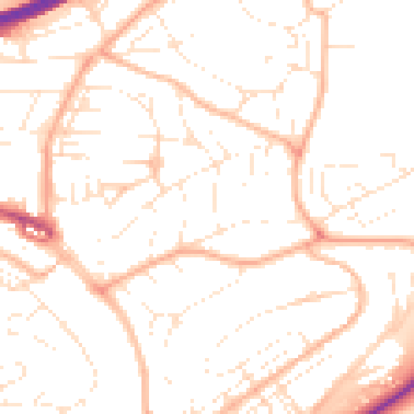 Daytime road noise heatmap for PL5 1TY