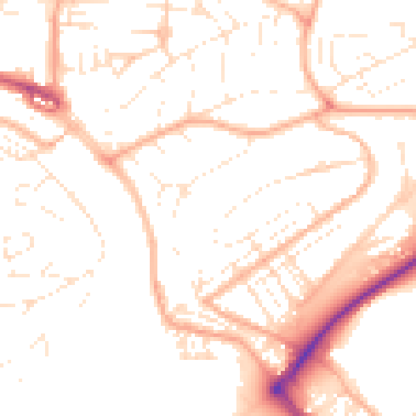 Daytime road noise heatmap for PL5 1UP