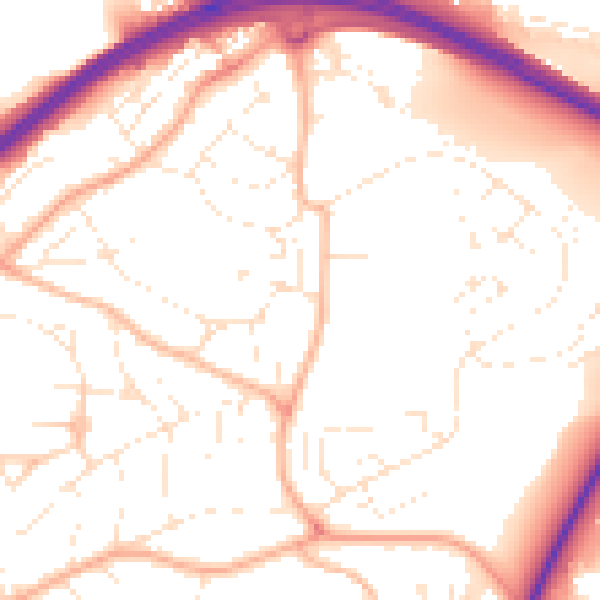 Daytime road noise heatmap for PL5 2AE