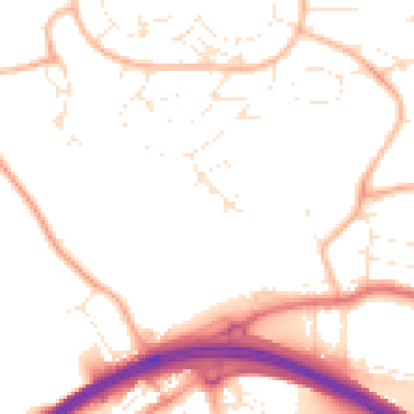 Daytime road noise heatmap for PL5 2BD