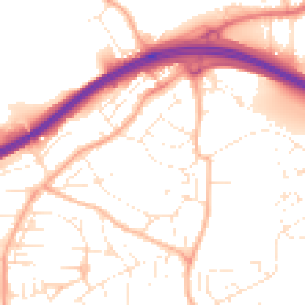 Daytime road noise heatmap for PL5 2EE