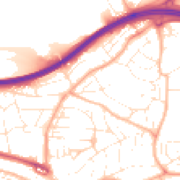 Daytime road noise heatmap for PL5 2EG