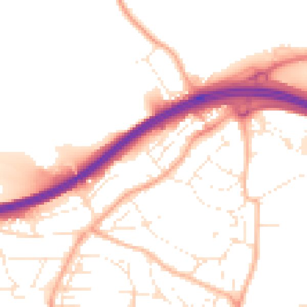 Daytime road noise heatmap for PL5 2EN