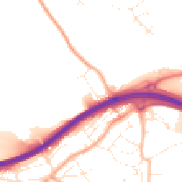 Daytime road noise heatmap for PL5 2ET
