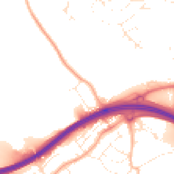 Daytime road noise heatmap for PL5 2EY
