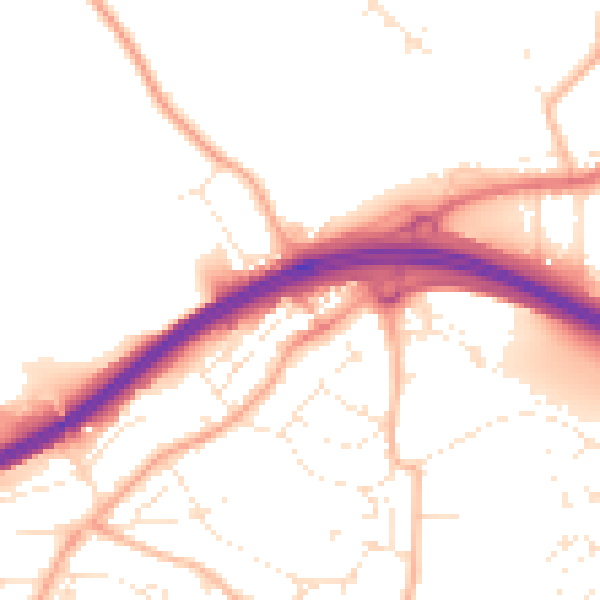 Daytime road noise heatmap for PL5 2EZ