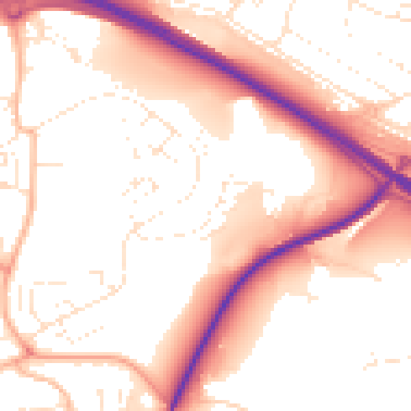 Daytime road noise heatmap for PL5 2HA