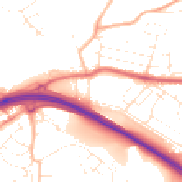 Daytime road noise heatmap for PL5 2HJ