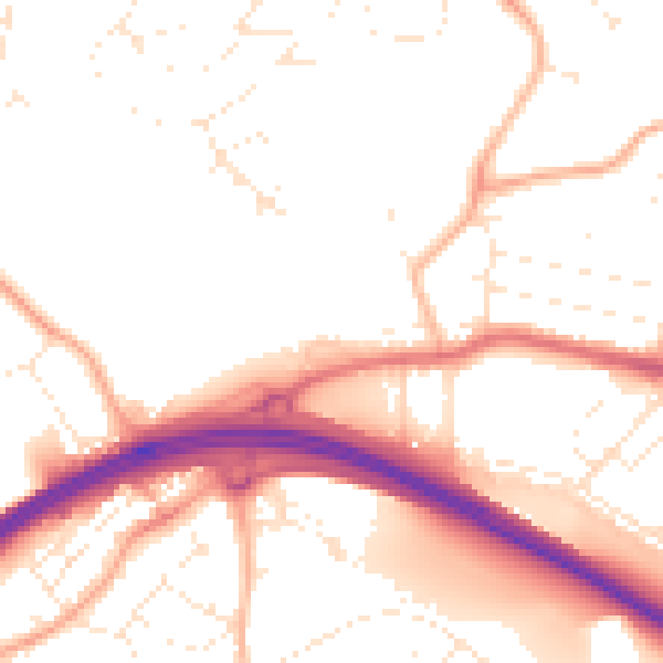 Daytime road noise heatmap for PL5 2HN