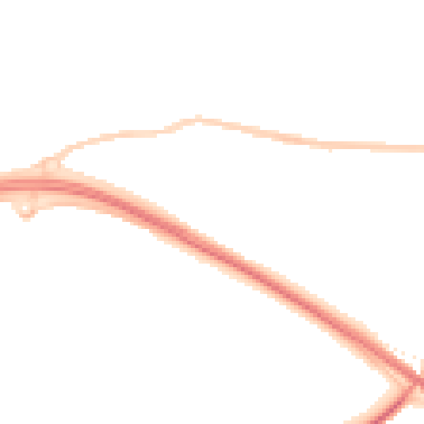 Night-time road noise heatmap for PL5 2JU