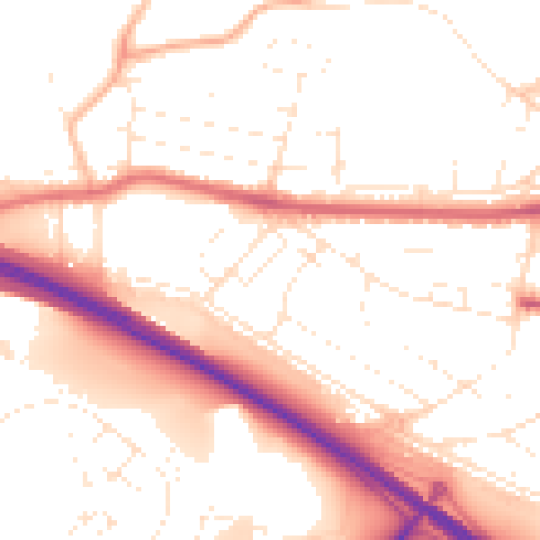Daytime road noise heatmap for PL5 2LA