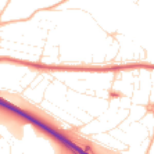 Daytime road noise heatmap for PL5 2LR