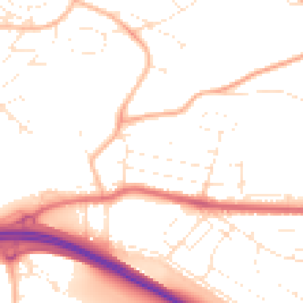 Daytime road noise heatmap for PL5 2NN