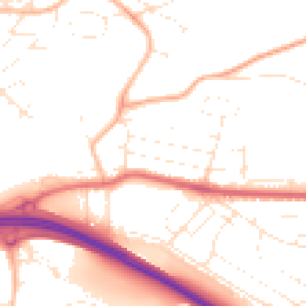 Daytime road noise heatmap for PL5 2PE