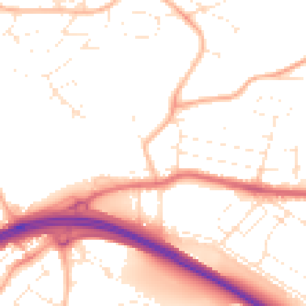Daytime road noise heatmap for PL5 2QY