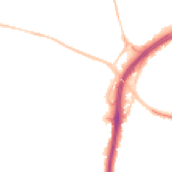 Night-time road noise heatmap for PL5 3BE