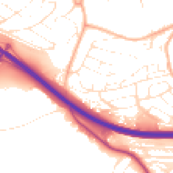 Daytime road noise heatmap for PL5 3EF