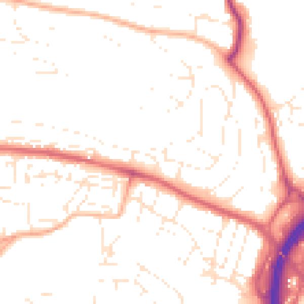 Daytime road noise heatmap for PL5 3FA