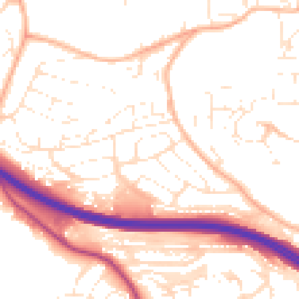 Daytime road noise heatmap for PL5 3HT