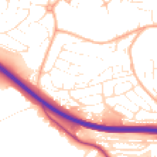 Daytime road noise heatmap for PL5 3HX